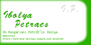 ibolya petracs business card
